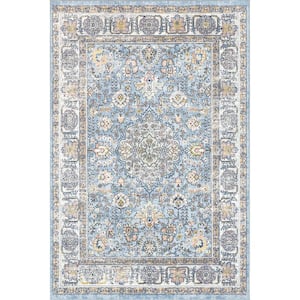 Valencia Traditional Persian Machine Washable Blue 4 ft. x 6 ft. Area Rug
