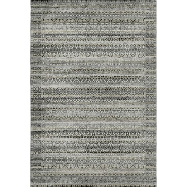 Mayfield Premium Machine Washable Abstract AMF2101 Pewter 10 ft. x 14 ft. Area Rug