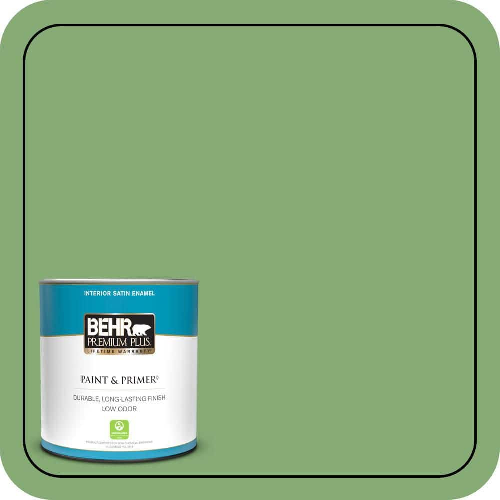 1 qt. #440D-5 Pesto Satin Enamel Low Odor Interior Paint & Primer price history on PriceWatchPro