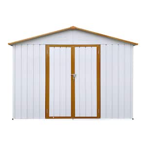 8 ft. W x 6 ft. D Metal Shed with Double Door in White (48 sq. ft.)