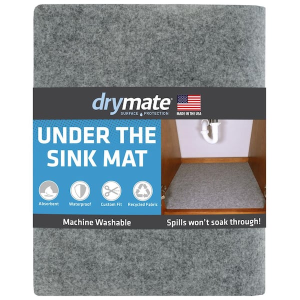 Drymate Premium Light Gray 24 in. D x 59 in. L Solid Slip Resistant, Waterproof Under Sink Mat Drawer and Shelf Liners (1- Pack)
