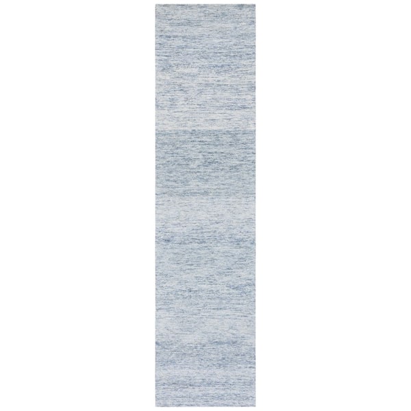 Metro 2 ft. x 11 ft. Blue Gradient Striped Runner Rug