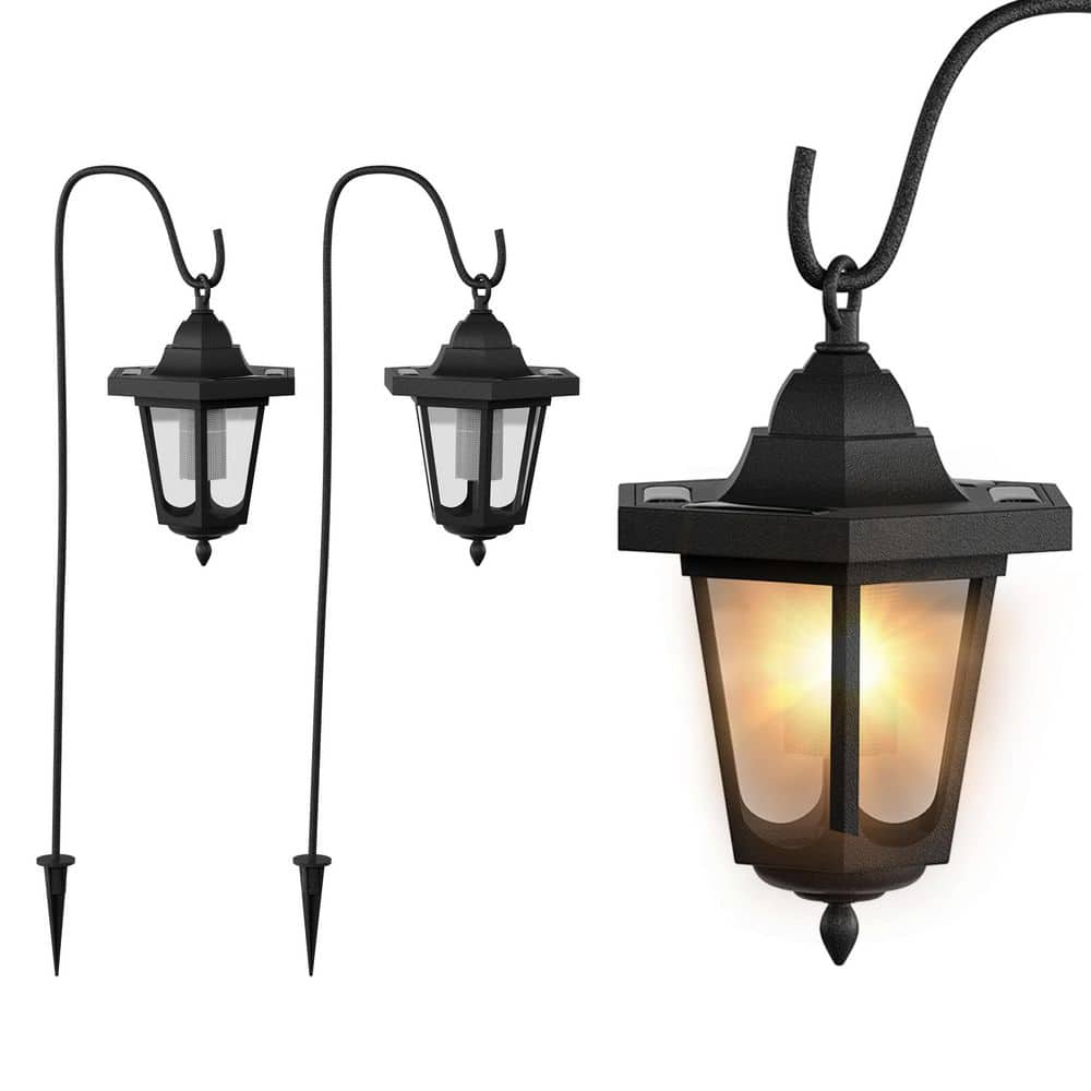 Pure Garden Black Outdoor Integrated LED Landscape Hanging Coach