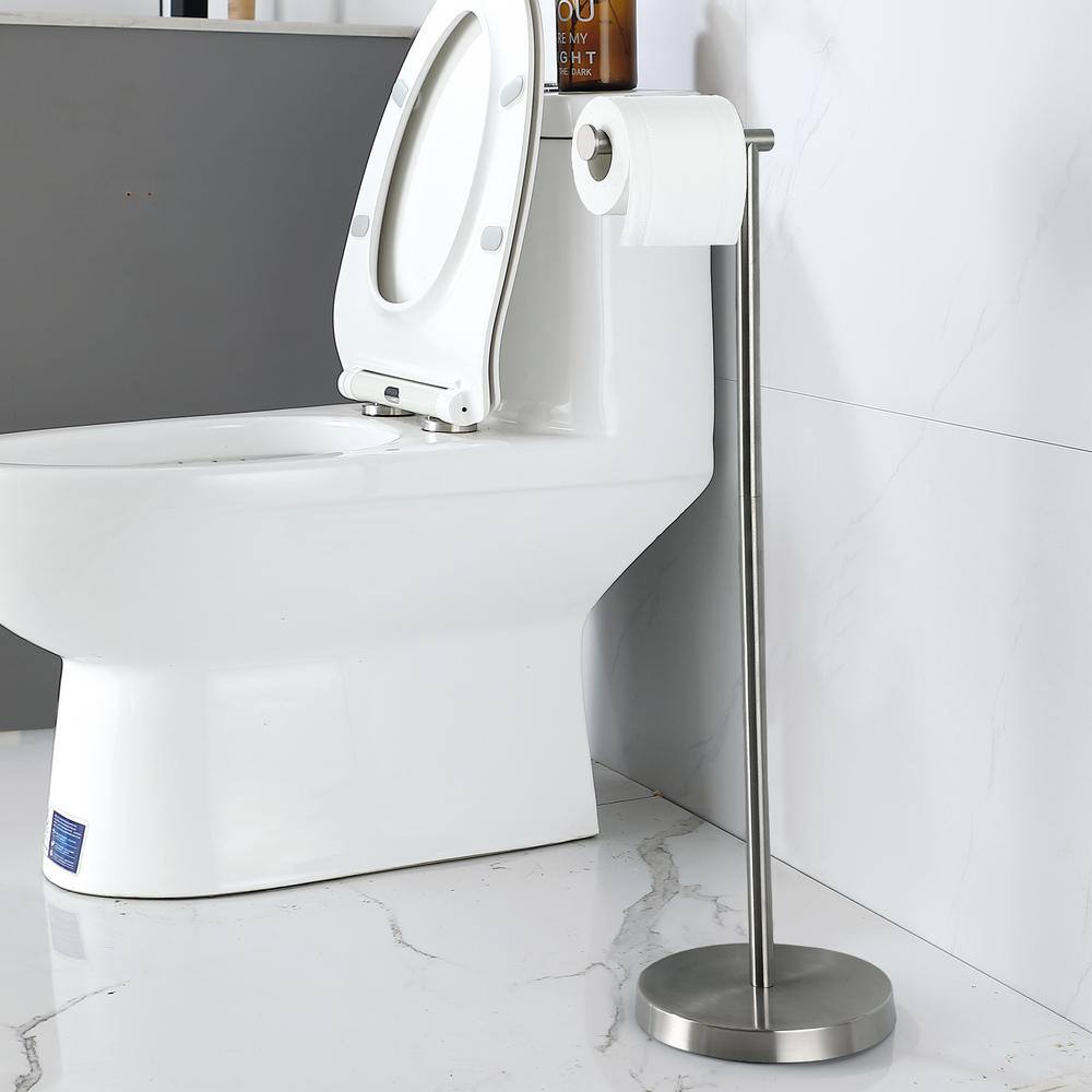 Brushed Nickel Stainless Steel Freestanding Toilet Paper Holder