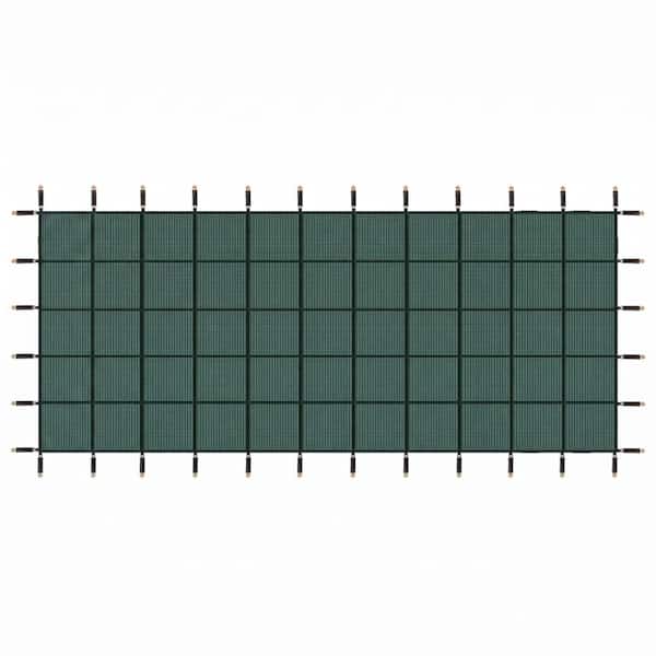 Inground Pool Safety Cover, Fits 25x45ft Rectangular Swimming Pools, Green Mesh