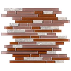Tessera Piano Bordeaux 11-3/4 in. x 11-7/8 in. Glass and Stone Mosaic Tile (9.9 sq. ft./Case)