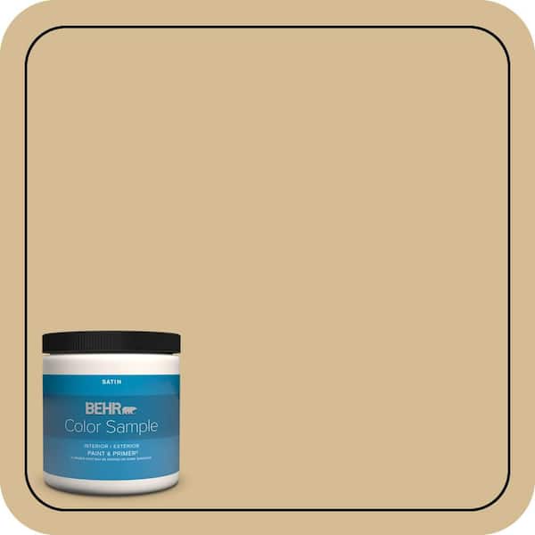 BEHR PREMIUM PLUS 8 oz. #330F-4 Pebble Path Satin Enamel Interior/Exterior Paint & Primer Color Sample