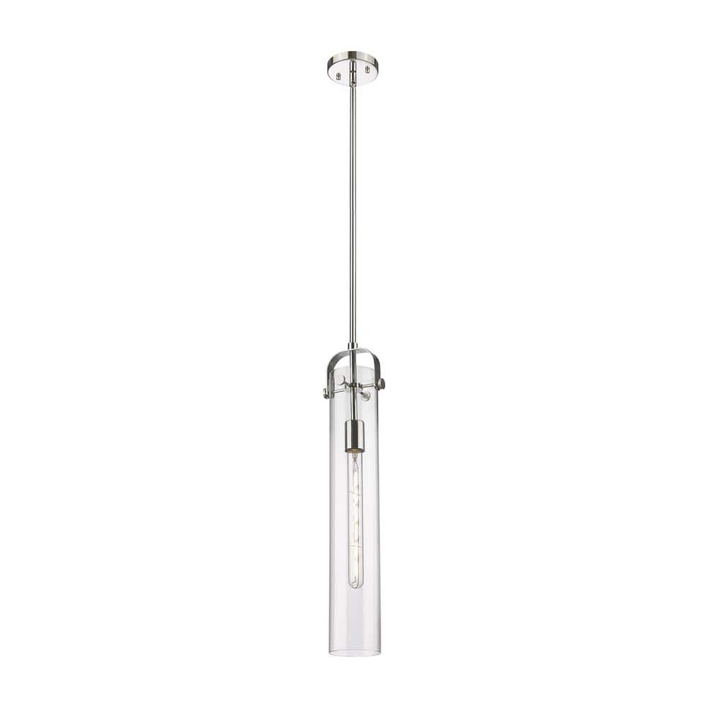 Innovations Pilaster 100-Watt 1 Light Polished Nickel Shaded Pendant ...