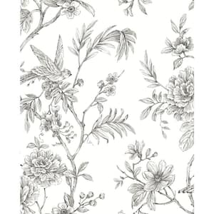 Jessamine Grey Floral Trail Grey Wallpaper Sample