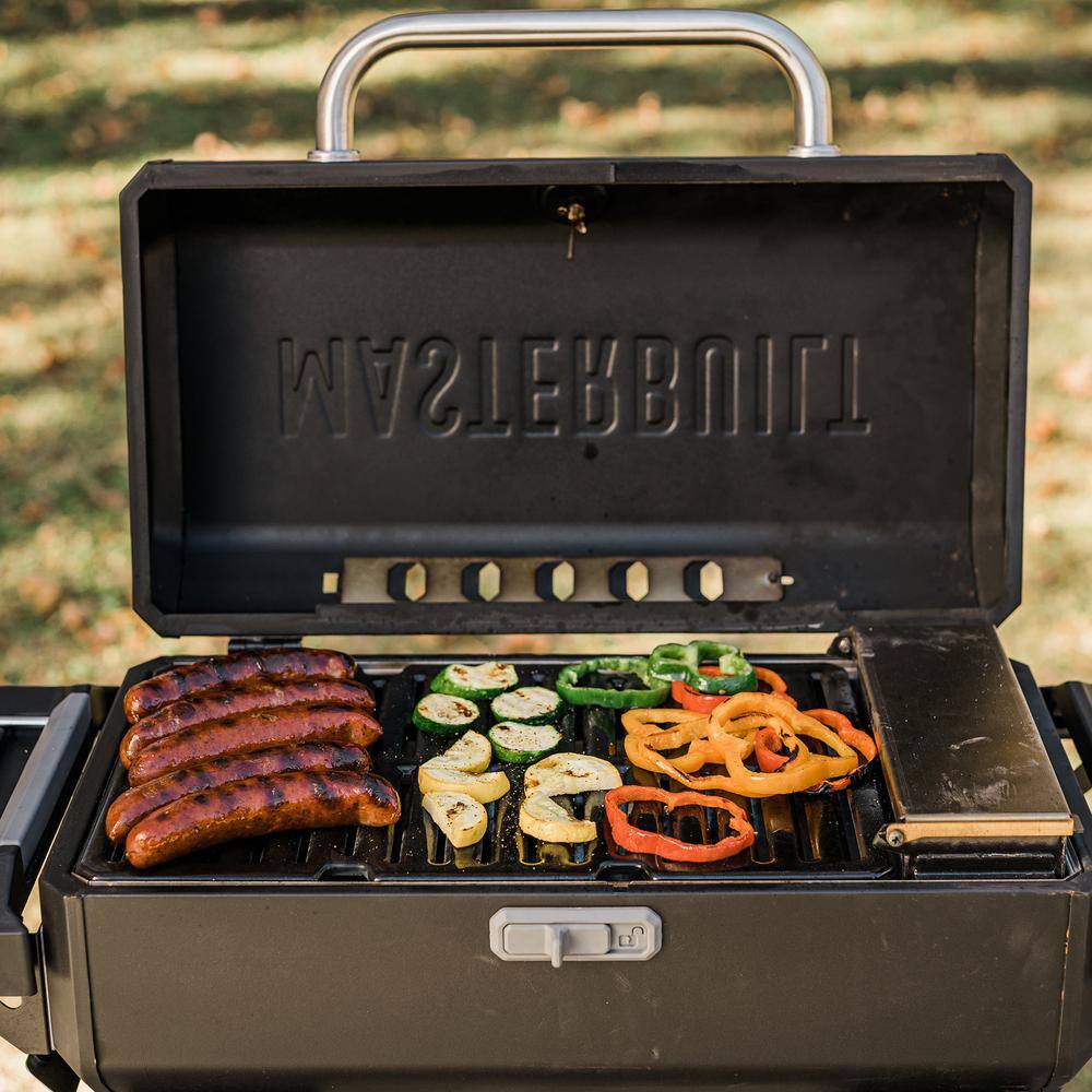 Black Portable Charcoal Grill and Smoker with Cart