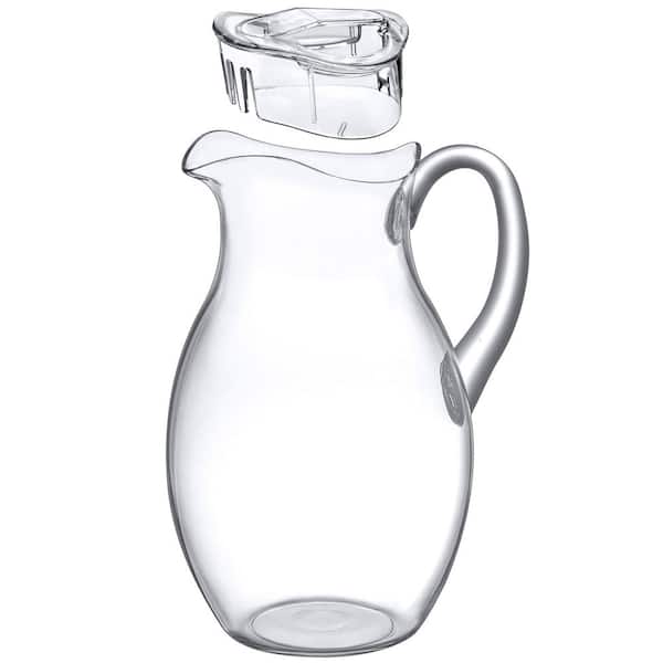 96 fl. oz. Clear Plastic Pitcher, Clear Water Pitcher with Lid, Fridge Jug, BPA-Free, Shatter-Proof, Drink Safe