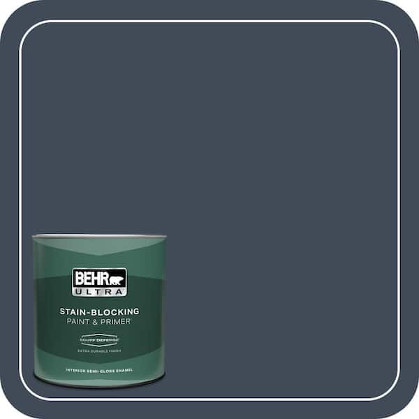 BEHR ULTRA 1 qt. #PPF-58 Dark Night Extra Durable Semi-Gloss Enamel Interior Paint & Primer
