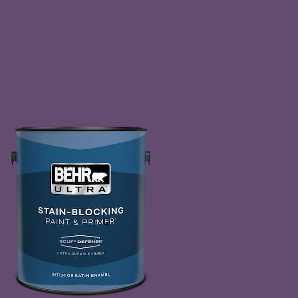 BEHR ULTRA 1 gal. #S-G-670 Deep Violet Extra Durable Satin Enamel Interior Paint & Primer