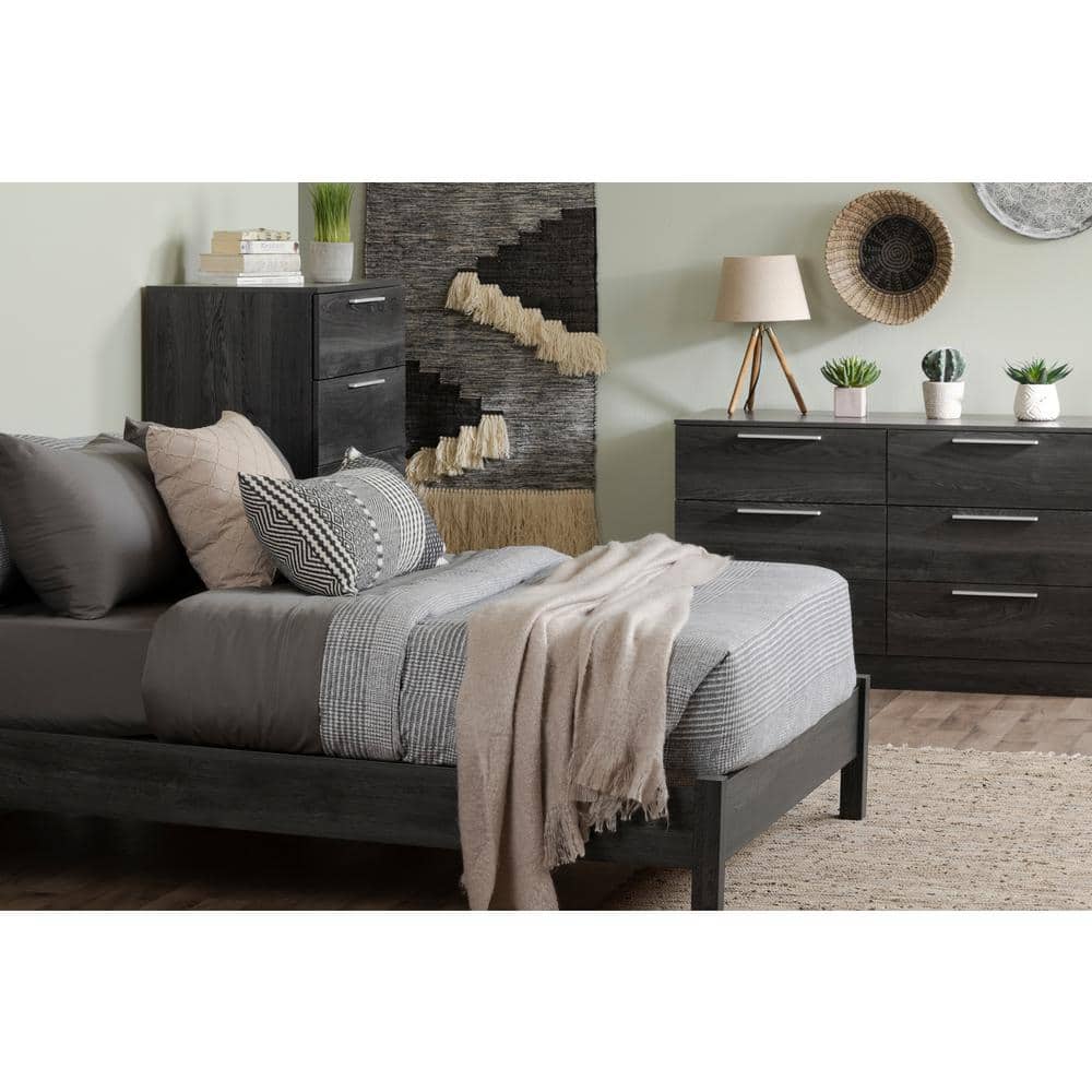 Step One Essential Gray Oak 2-Drawer Nightstand