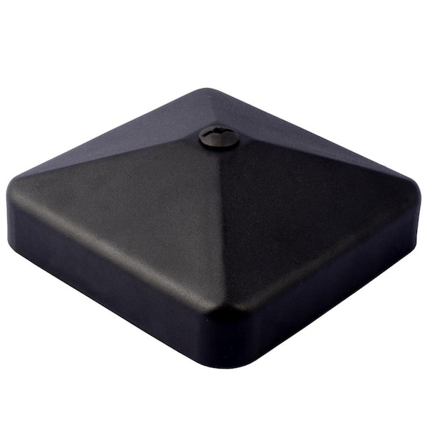 Fence Armor 4 in. x 4 in. Universal Black Metal Post Cap, fits 3-3/8 in. to 4-1/8 in.