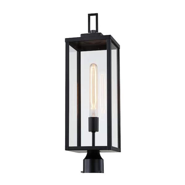 Martin 25" in 1-light Matte Black Metal Hardwired Outdoor Waterproof Post Light Set with no bulbs included