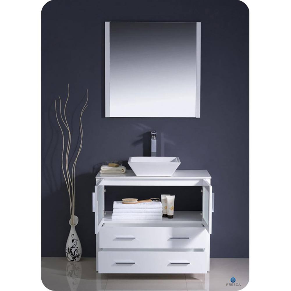 White Engineered Wood Freestanding Modern Bathroom Vanity Base