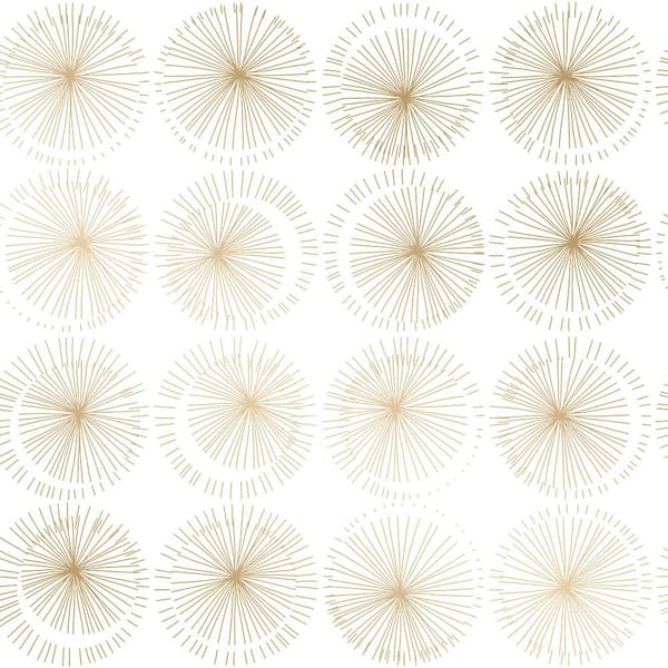 Tempaper Goodbye Moon Gold Vinyl Peel and Stick Wallpaper Sample