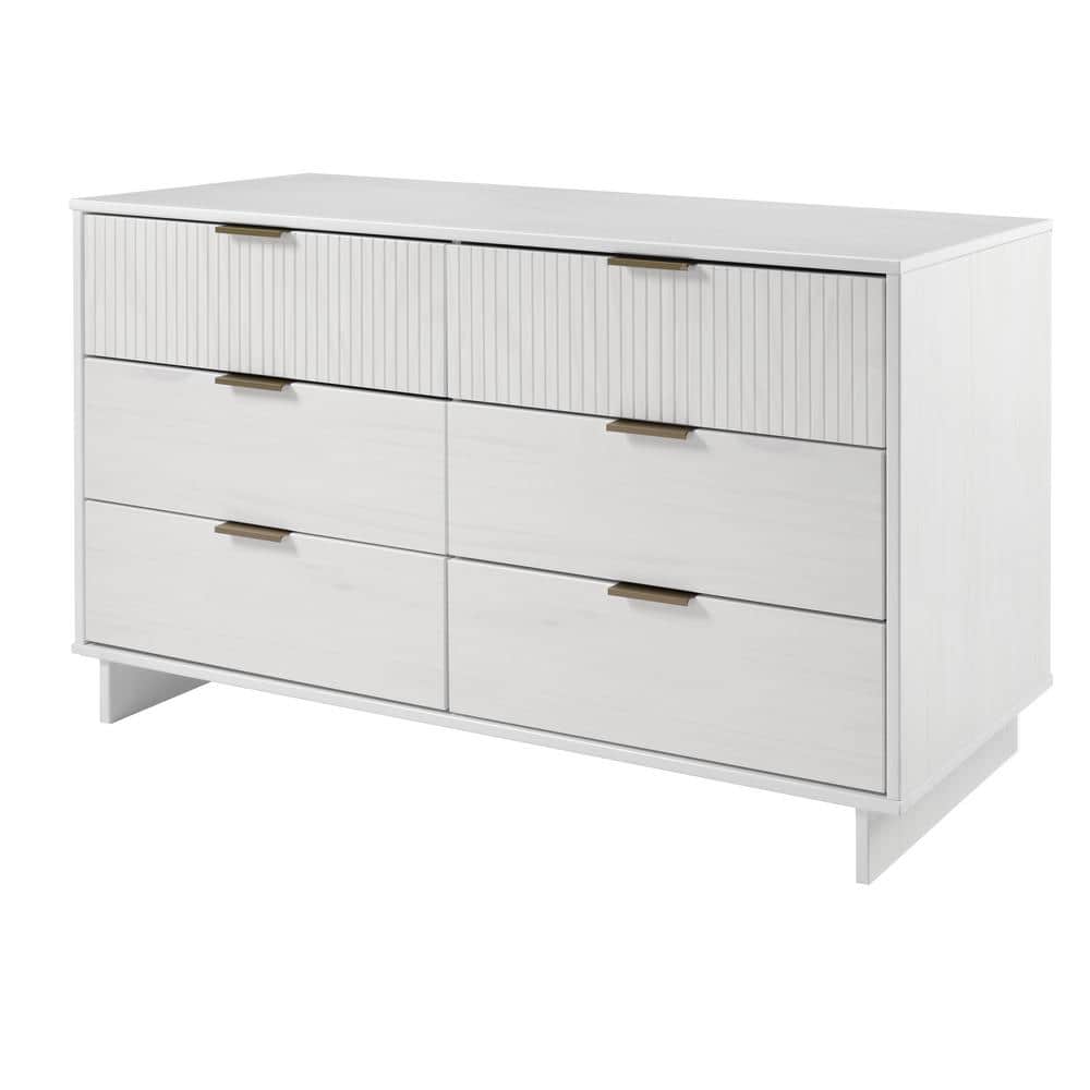 Granville White Double Wide Dresser with Soft Close Drawers