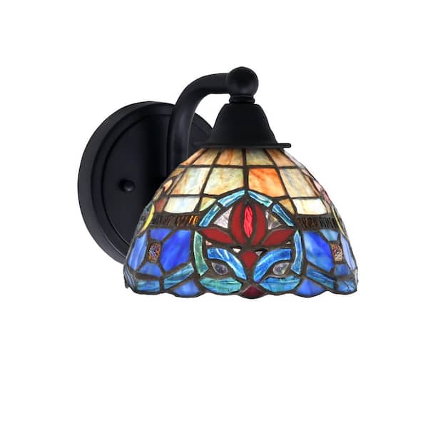 Unbranded Madison 7 in. 1-Light Matte Black Wall Sconce with Standard Shade