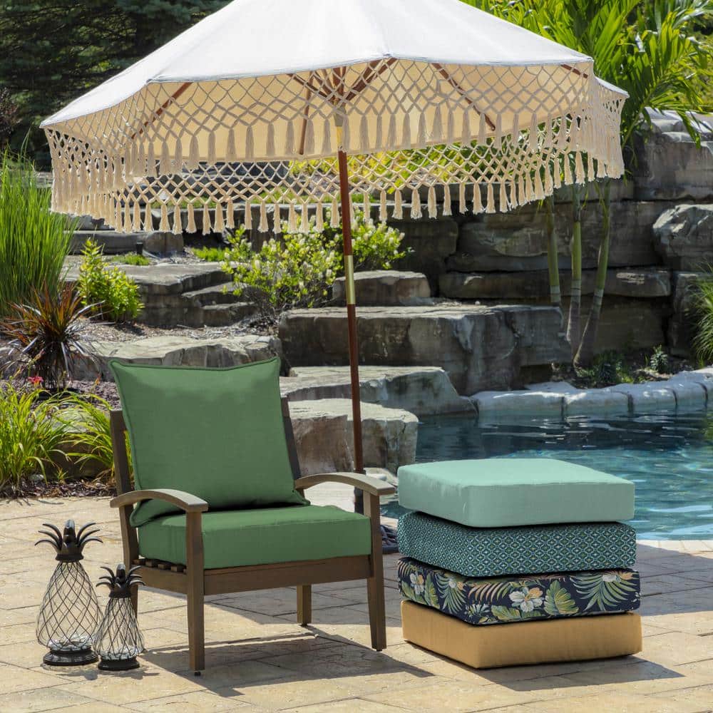 Moss Green Deep Seat Outdoor Cushion Set, 24 x 24, Polyester