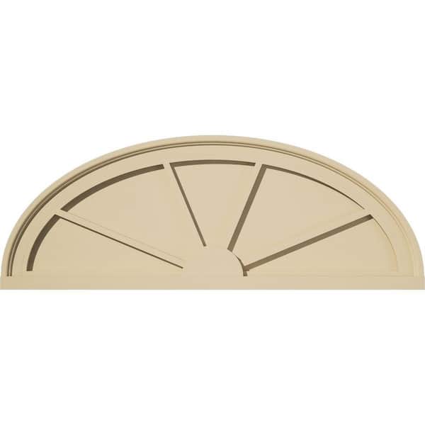 Ekena Millwork 34 in. W x 9-1/2 in. H x 2 in. P Elliptical 4 Spoke Signature Urethane Pediment, Primed Tan