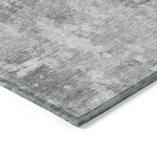 Chantille ACN573 Gray 8 ft. x 8 ft. Round Machine Washable Indoor/Outdoor Geometric Area Rug