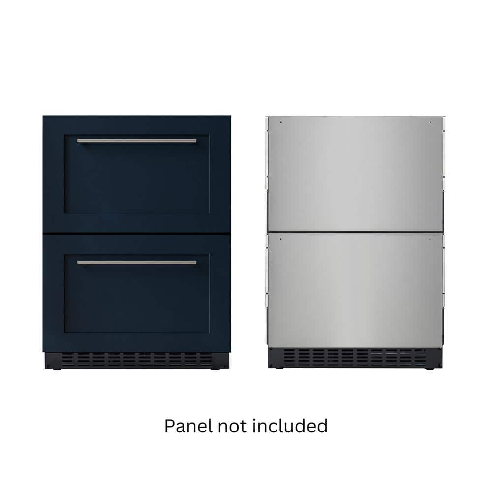 23 in. 2-Drawer Refrigerator, Panel Ready, 3.7 cu. ft. in Stainless-Steel