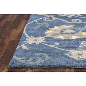 Napoli Blue/Taupe 10 ft. x 14 ft. Floral/Persian Area Rug