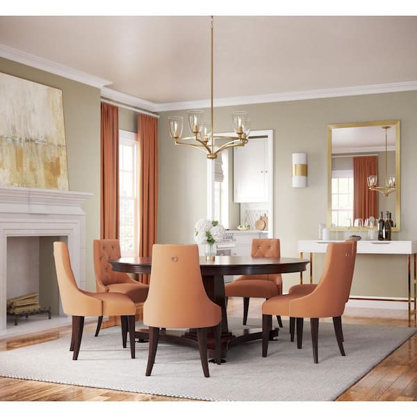 Progress Lighting Parkhurst 25.25 in. 5-Light Brushed Bronze New Traditional Chandelier with Clear Glass Shades for Dining Room