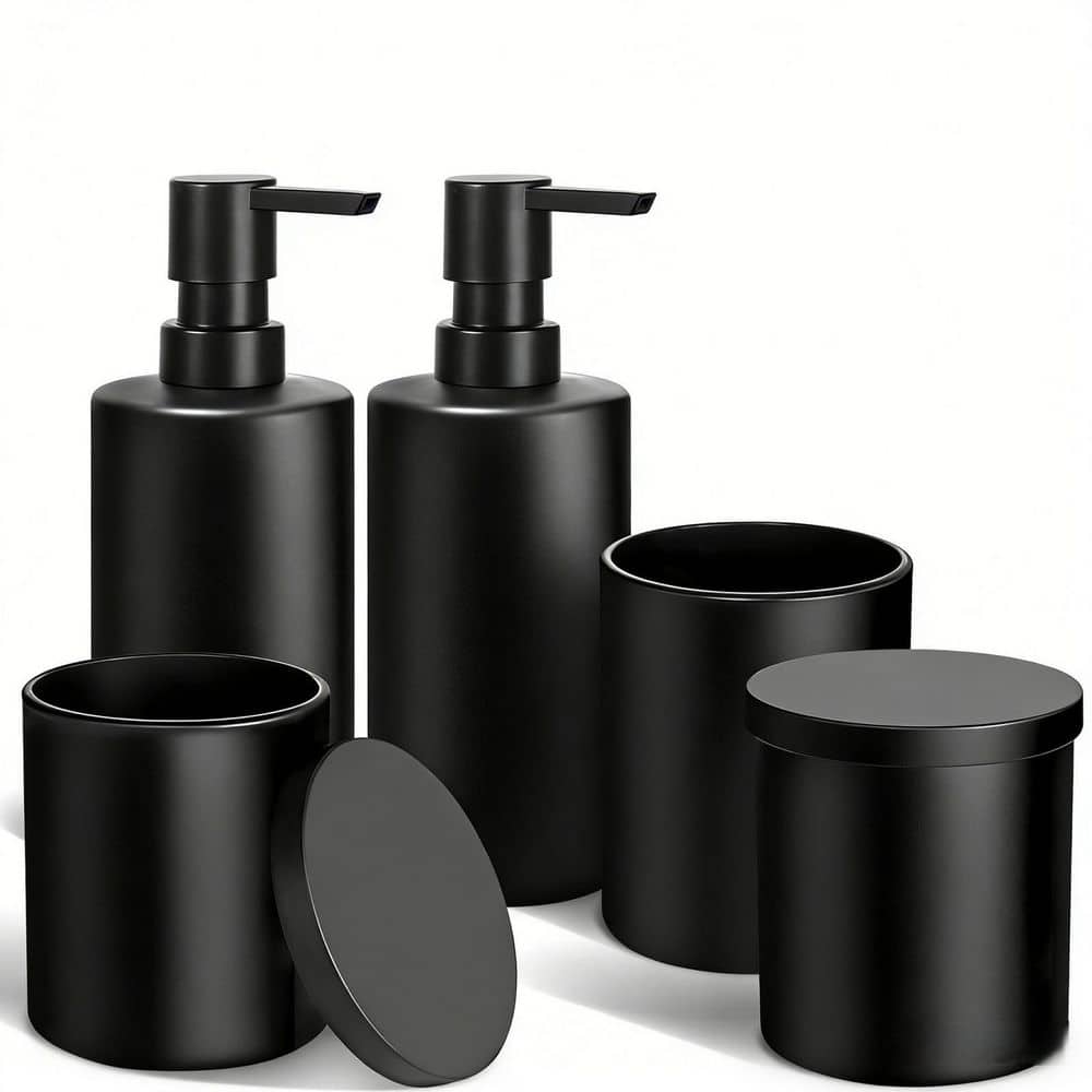 Wudkey 5-Piece Bathroom Accessory Set with Soap Dispenser