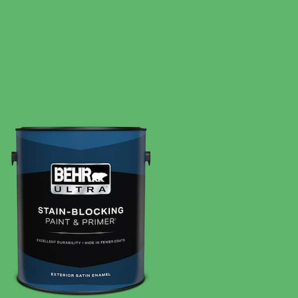 BEHR ULTRA 1 gal. #P390-6 Lawn Party Satin Enamel Exterior Paint & Primer