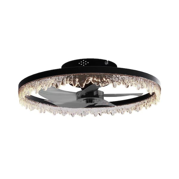 Jushua 20 in. Black Smart Ultra-Quiet Flush Mount LED Standard