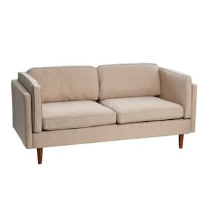 Atley Modern Upholstered High Sided Sofa with Solid Wood Legs, Wheat