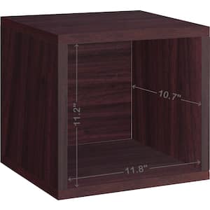 12.8 in. H x 13.4 in. W x 11.2 in. D Dark Brown Wood Recycled Materials 1-Cube Organizer