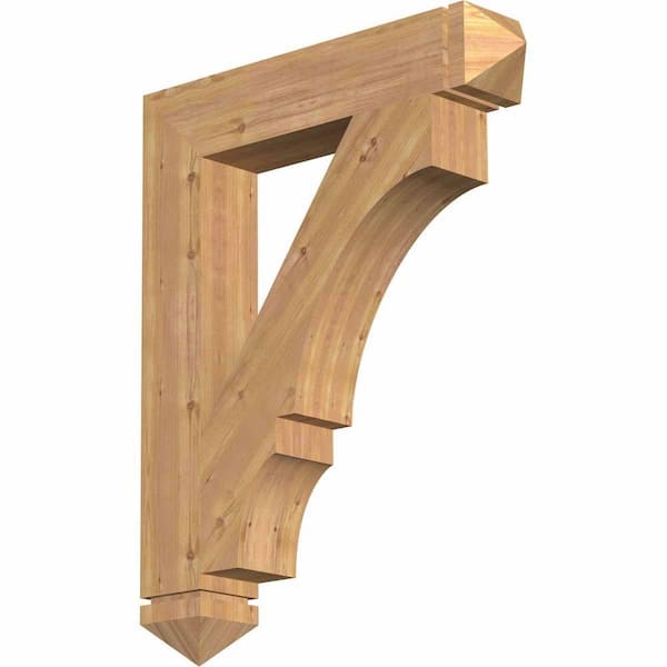 Ekena Millwork 5.5 in. x 40 in. x 32 in. Western Red Cedar Balboa Arts and Crafts Smooth Bracket