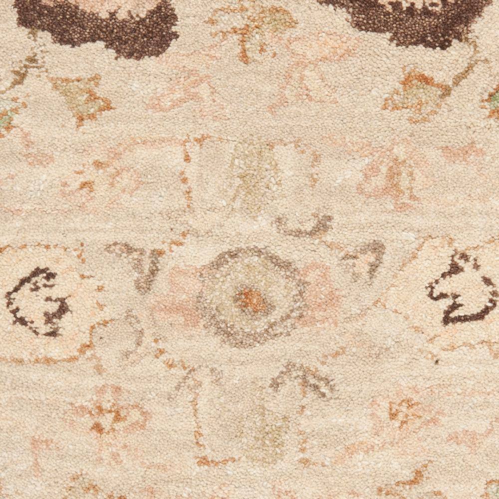 Handmade Anatolia Ivory & Brown Tufted Wool Accent Rug - 2' x 3'