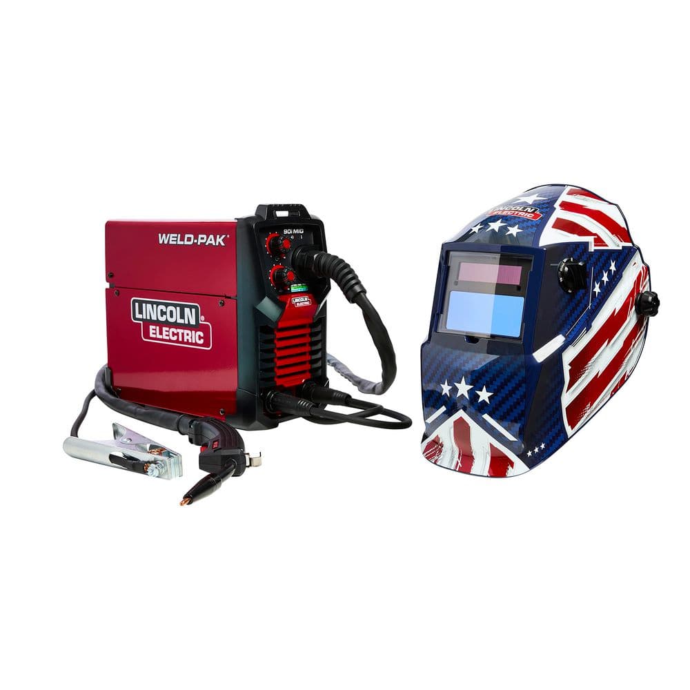 WELD-PAK 90i MIG/Flux-Cored Wire Feeder Welder with Gas Regulator Kit, Auto-Darkening Helmet Shade 9-13, Patriot price history on PriceWatchPro