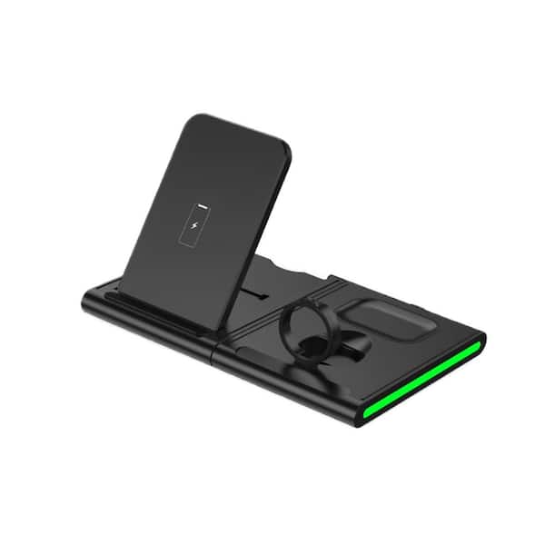 EKIEUDL 4 in 1 Wireless Charging Station Magnetic Power Tiles Charger for Phones, Watches and Airpods w Indicator Light