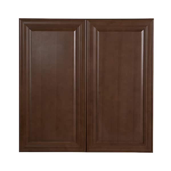 Hampton Bay Benton Assembled 36x36x12 in. Wall Cabinet in Butterscotch