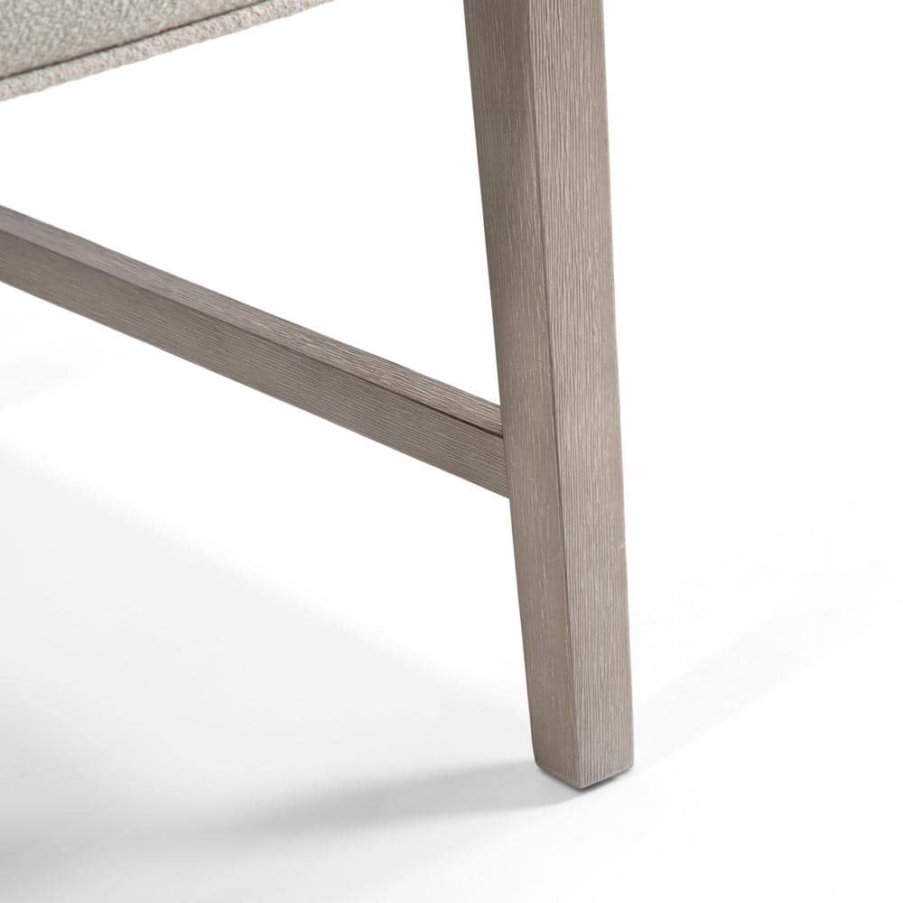 Natural Beige Upholstered Wood Side Chair Set