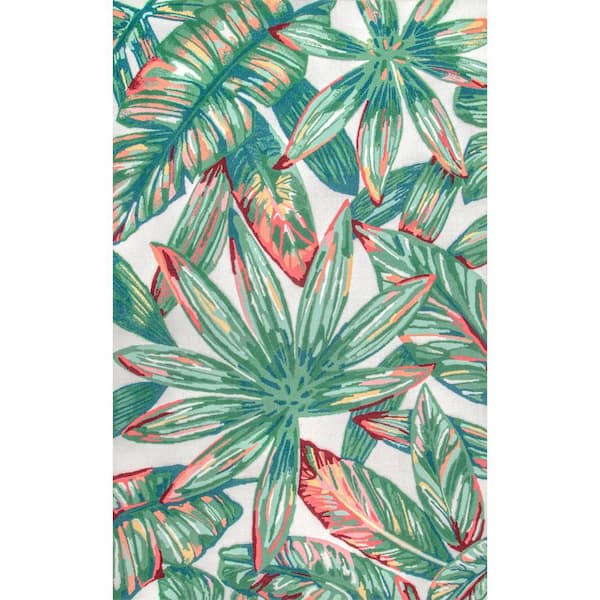 Lindsey Contemporary Floral Multi 3 ft. x 8 ft. Indoor/Outdoor Patio Runner Rug