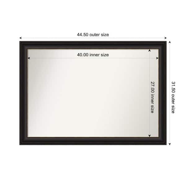 Amanti Art Trio Oil Rubbed Bronze 44.5 in. x 31.5 in. Custom Non-Beveled Recycled Polystyrene Framed Bathroom Vanity Wall Mirror