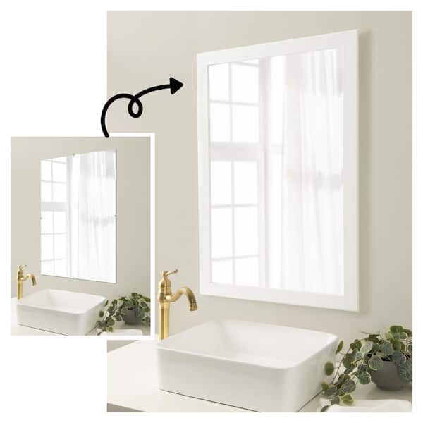 Amanti Art Mirror Makeover Cabinet White Narrow 31.25 In. W X 37.25 In ...