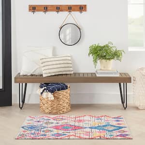 Rosedale Multicolored 2 ft. x 4 ft. Boho Tribal Contemporary Utility Kitchen Rug
