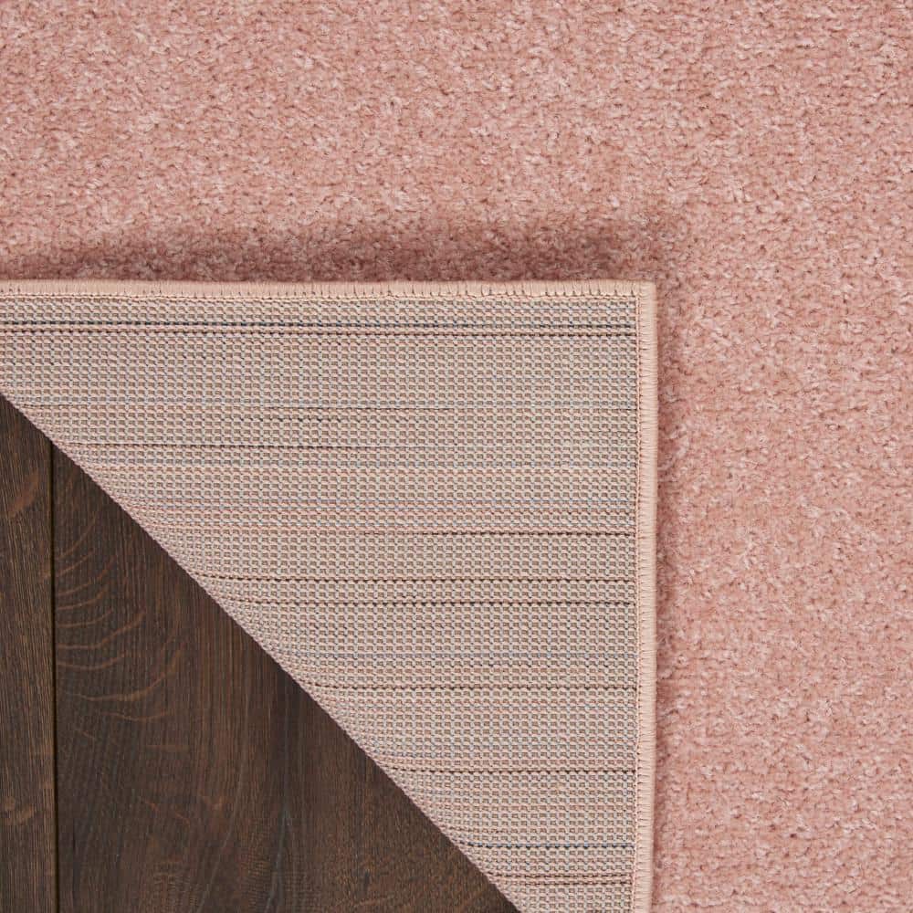Orchid Pink Square Easy-Care Synthetic Area Rug 9' x 9'
