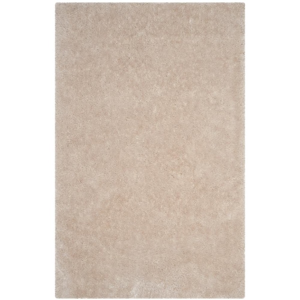 SAFAVIEH Luxe Shag Bone 5 ft. x 8 ft. Solid Area Rug