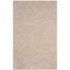 Luxe Shag Bone 9 ft. x 12 ft. Solid Area Rug