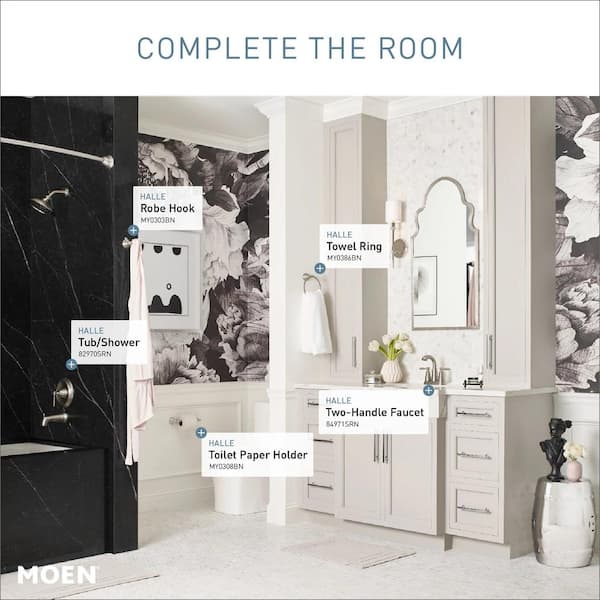 Moen Halle Spot Resist Brushed Nickel 1-Handle Commercial/Residential Shower Faucet with Valve Included Moen Halle Spot Resist Brushed Nickel 1-Handle Commercial/Residential Shower Faucet with Valve Included