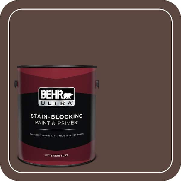 BEHR ULTRA 1 gal. #N170-7 Baronial Brown Flat Exterior Paint & Primer